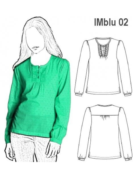 BLUSA CERRADA NIÑA, RECOGIDO EN HOMBROS.