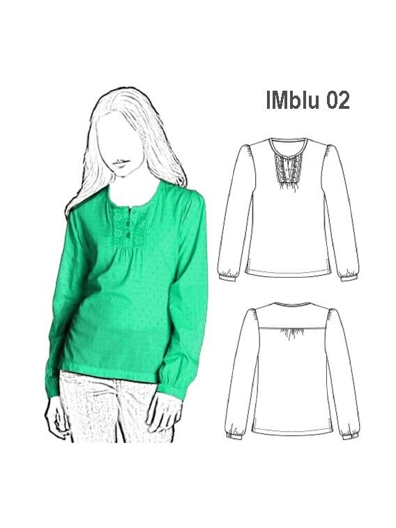 BLUSA CERRADA NIÑA, RECOGIDO EN HOMBROS.