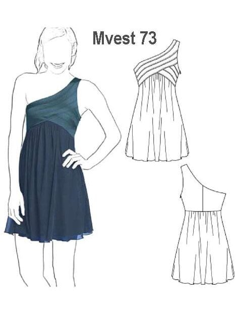 VESTIDO UN HOMBRO MUJER 0973