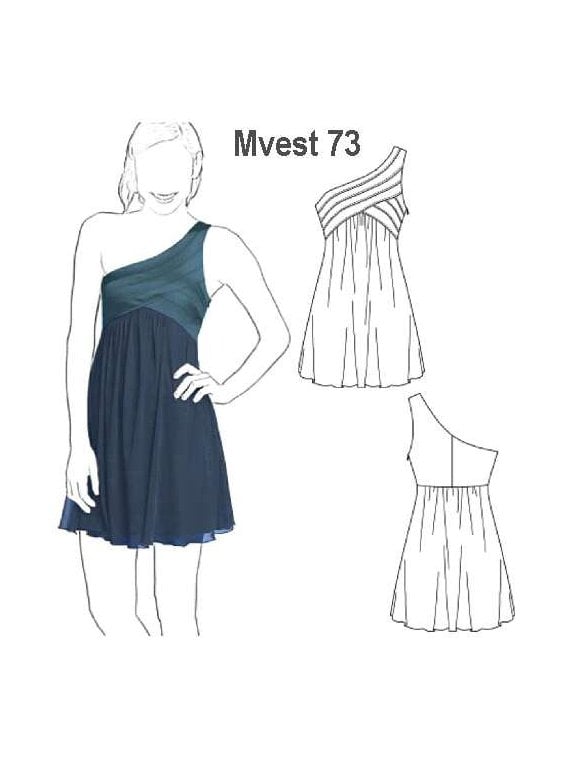 VESTIDO UN HOMBRO MUJER 0973