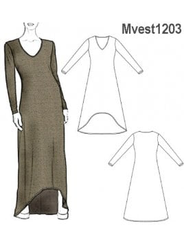 VESTIDO DE PUNTO ASIMETRICO