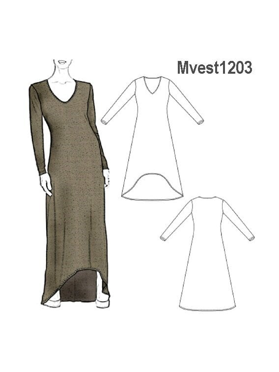 VESTIDO DE PUNTO ASIMETRICO