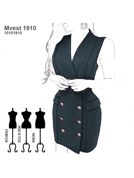 VESTIDO CRUZADO MUJER 1910