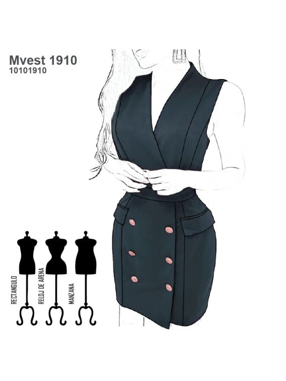 VESTIDO CRUZADO MUJER 1910