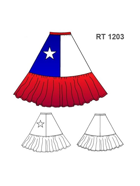 FALDA BANDERA CHILENA RT 1203