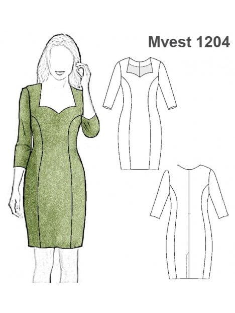 VESTIDO ESCOTE CORAZON