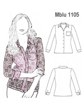 BLUSA ENCAJE ELASTICADO MUJER, MANGA LAR