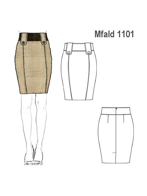 FALDA CON PASADORES MUJER, CON FORRO INT