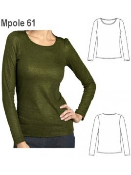 POLERA BASICA SPANDEX MUJER.