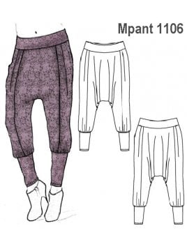 PANTALON TIRO LARGO (BABUCHA), CORTE EN