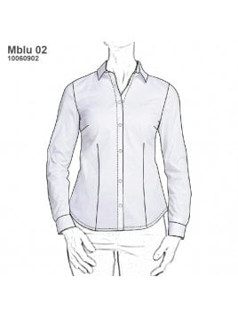 BLUSA CLASICA MUJER, PINZAS DELANTERO Y