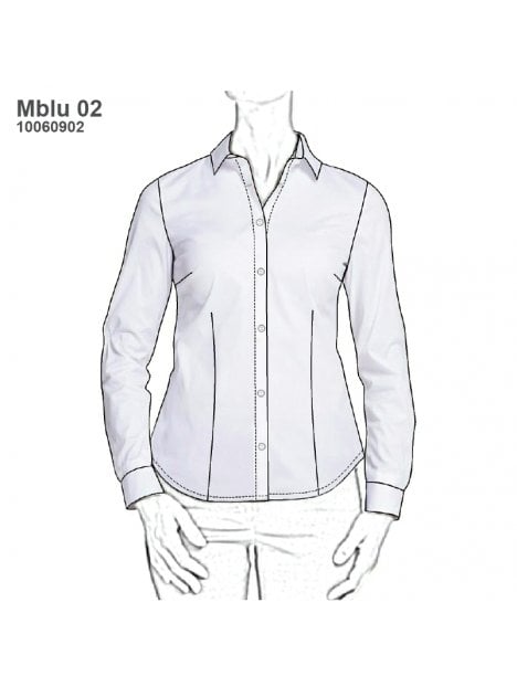 BLUSA CLASICA MUJER, PINZAS DELANTERO Y