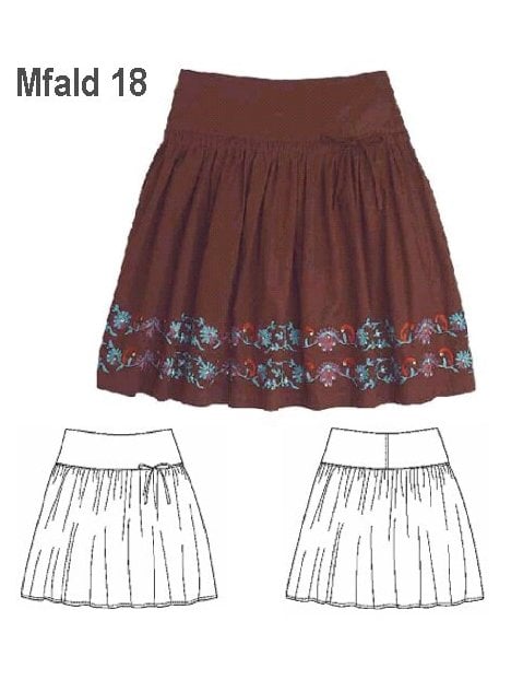 FALDA RECOGIDA MUJER, CORTE REBECA.