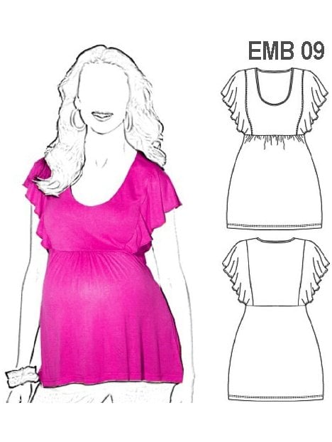 POLERA VUELO MANGA MATERNAL.