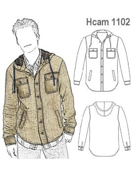 CAMISA CON CAPUCHON, BOLSILLOS DE TAPETA