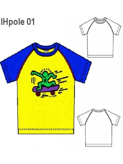 POLERA NIÑO MANGA RAGLAND CORTA.