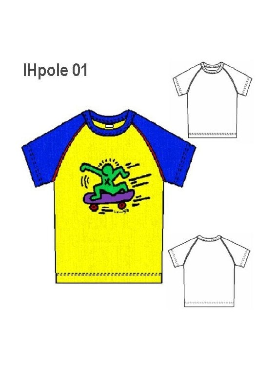POLERA NIÑO MANGA RAGLAND CORTA.