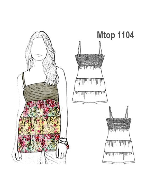 TOP ELASTICADO MUJER, RECOGIDO CON HILO