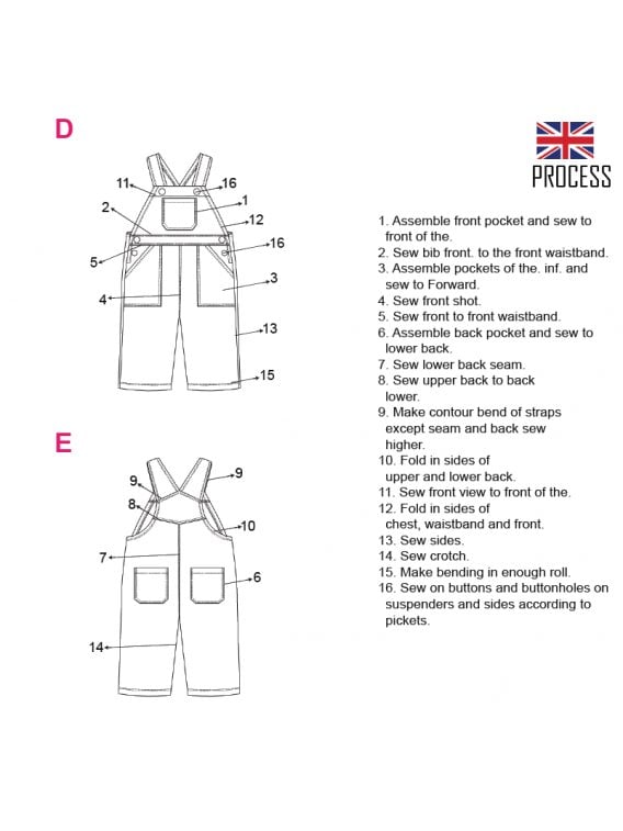 JARDINERA NIÑO BOLSILLOS DE PARCHE