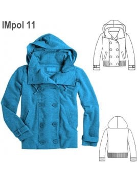 POLERON CRUZADO NIÑA, BOLSILLOS EN DELAN