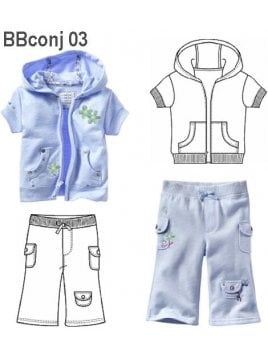 BUZO MANGA CORTA BEBE, CAPUCHON