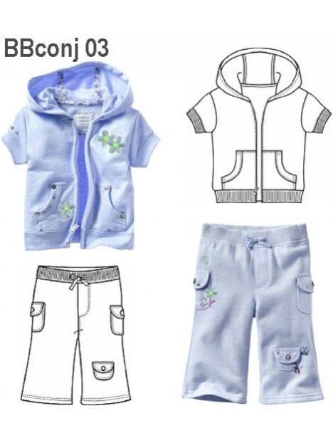 BUZO MANGA CORTA BEBE, CAPUCHON