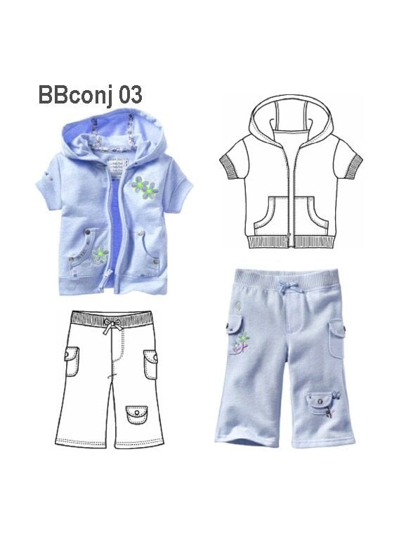 BUZO MANGA CORTA BEBE, CAPUCHON