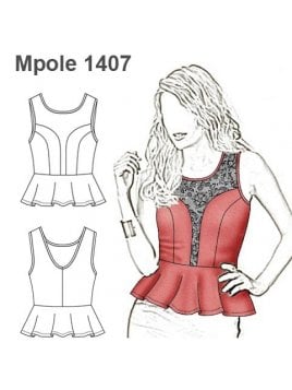 POLERA PEPLUM MUJER 1407