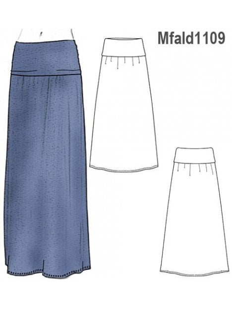 FALDA LARGA ELASTICADA PRETINA ANCHA.
