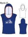 POLERA CON GORRO Y VIVO, CAPUCHON, MANGA