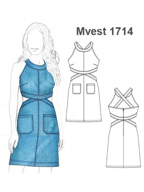 VESTIDO JEANS EVASE CORTO MUJER