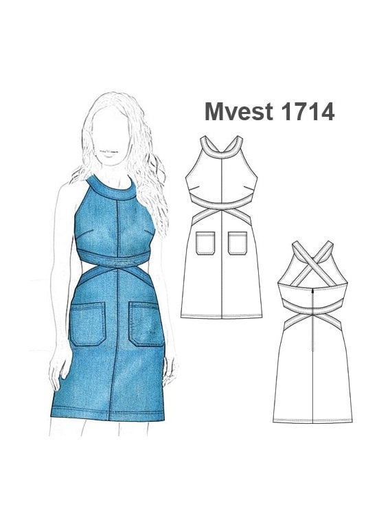 VESTIDO JEANS EVASE CORTO MUJER