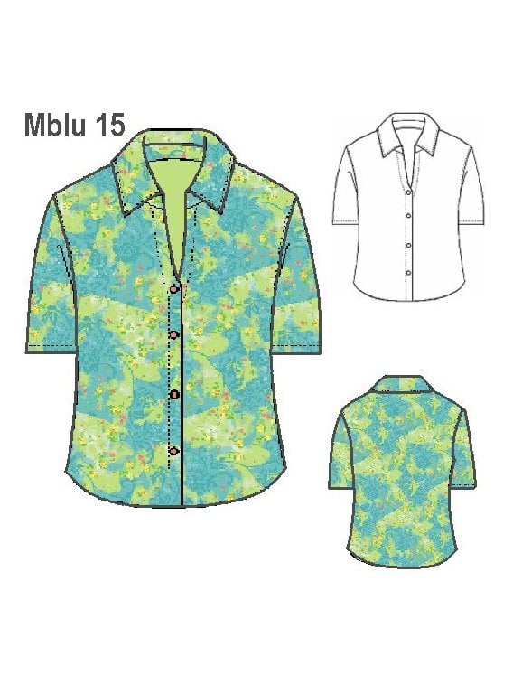 BLUSA CLASICA CON ESCOTE MUJER