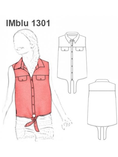 BLUSA CAMISERA AMARRA DELANTERA