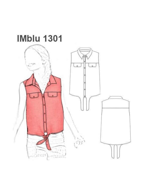 BLUSA CAMISERA AMARRA DELANTERA