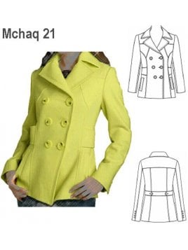 CHAQUETA CRUZADA MUJER, FORRO INTERIOR,