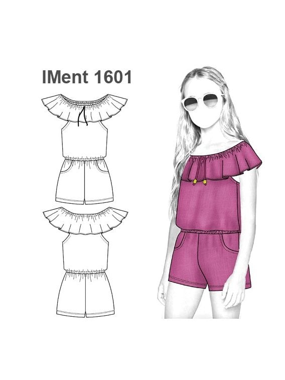 MONO ENTERITO SHORT ESCOTE BARDOT NIÑA