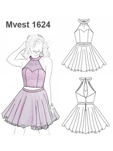 VESTIDO DOS PIEZAS FALDA TUL Y TOP ESCOT