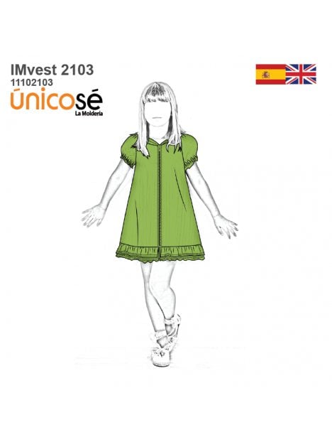 VESTIDO CON CAPUCHA NIÑA 2103
