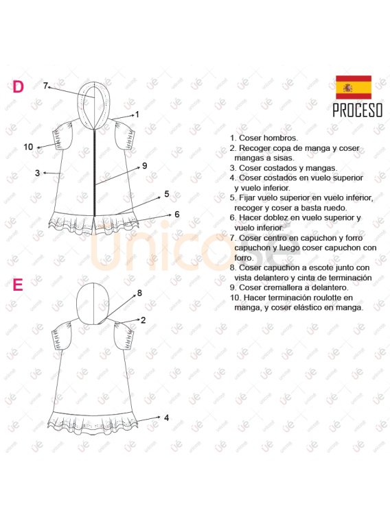 VESTIDO CON CAPUCHA NIÑA 2103