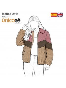 CHAQUETA TEDDY COLOR BLOCK MUJER 2111