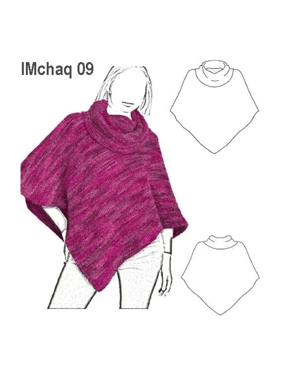 PONCHO TEJIDO NIÑA, CUELLO ALTO CAíDO.