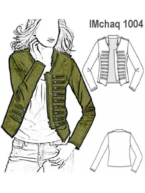 CHAQUETA MILITAR NIÑA, SIN FORRO INTERIO