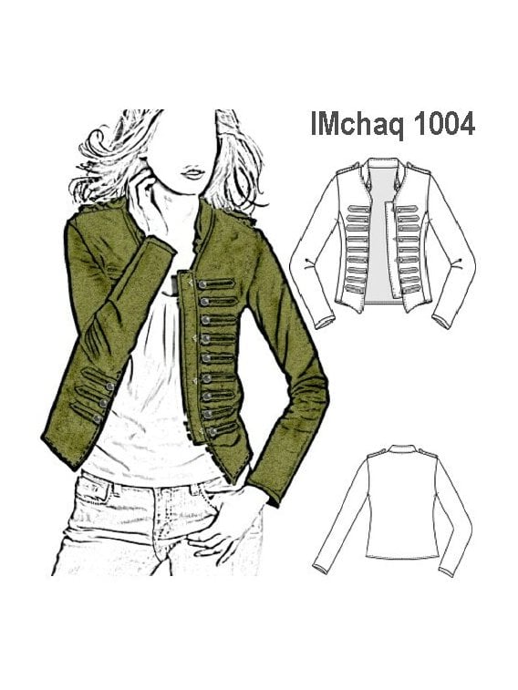 CHAQUETA MILITAR NIÑA, SIN FORRO INTERIO