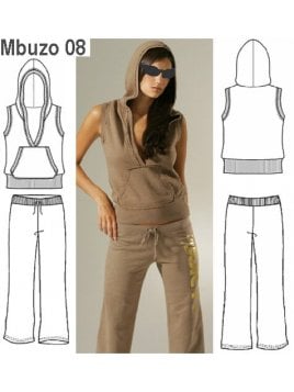 BUZO SIN MANGAS MUJER, CAPUCHON, MODELO