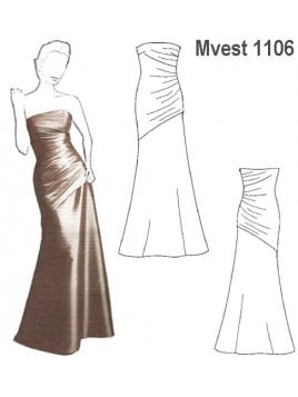 VESTIDO DRAPEADO MUJER, CORTADO AL SESGO