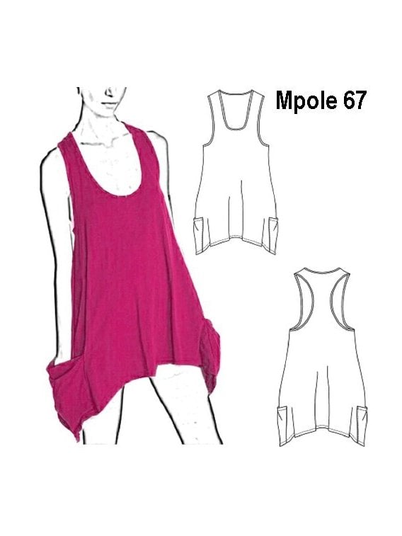 POLERA PUNTAS Y BOLSILLOS MUJER.