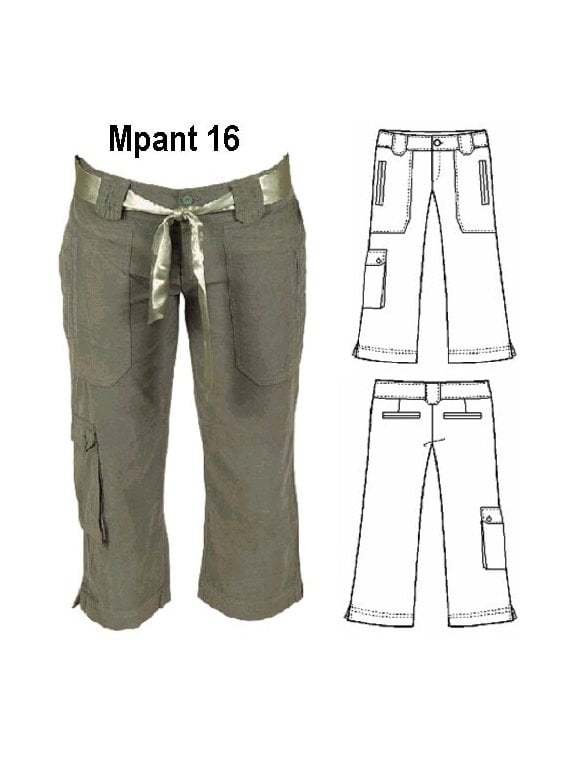 CAPRI MILITAR MUJER, CORTE EN PIERNA TRA