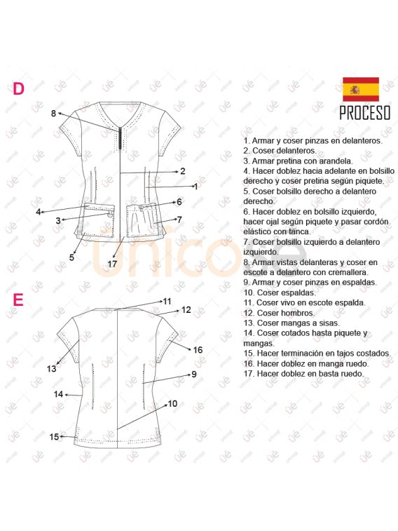 BLUSA SANITARIA MUJER  RT 2206