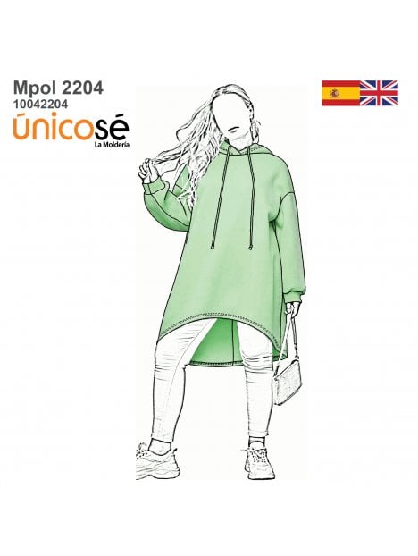MOLDE POLERON VESTIDO MUJER 2204